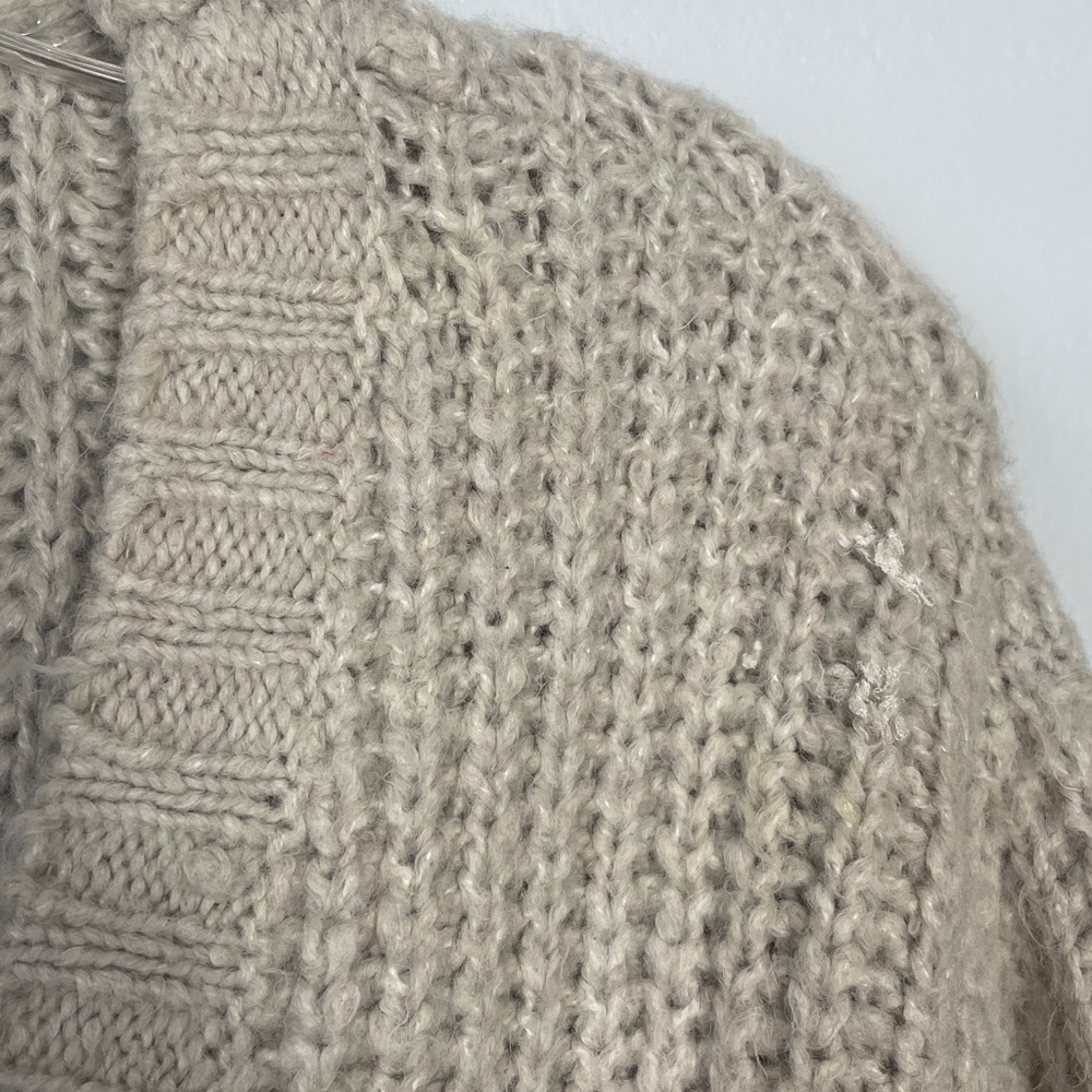 Saltwater Luxe Oatmeal Cardigan Sweater Size Small - Picture 6 of 14